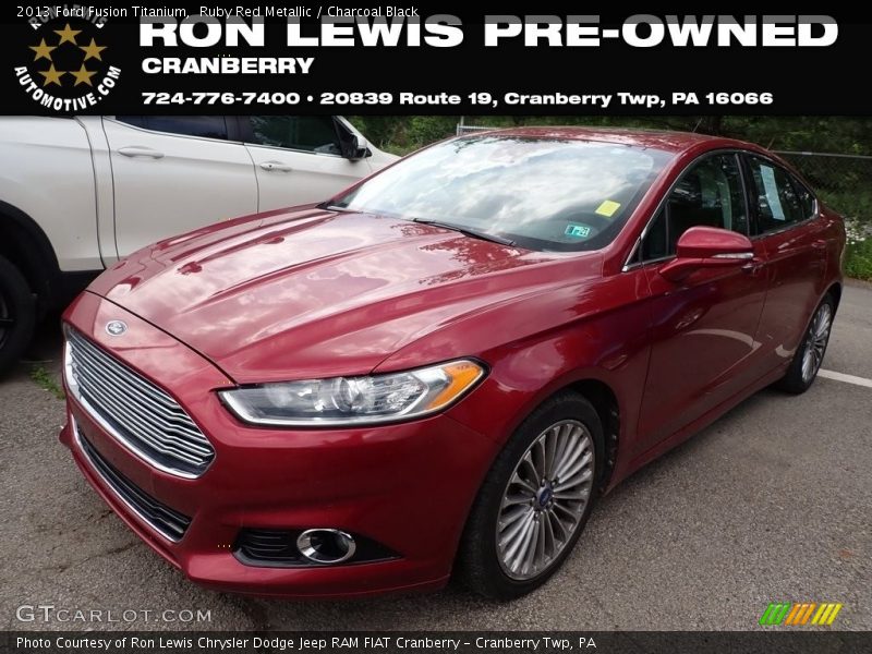 Ruby Red Metallic / Charcoal Black 2013 Ford Fusion Titanium