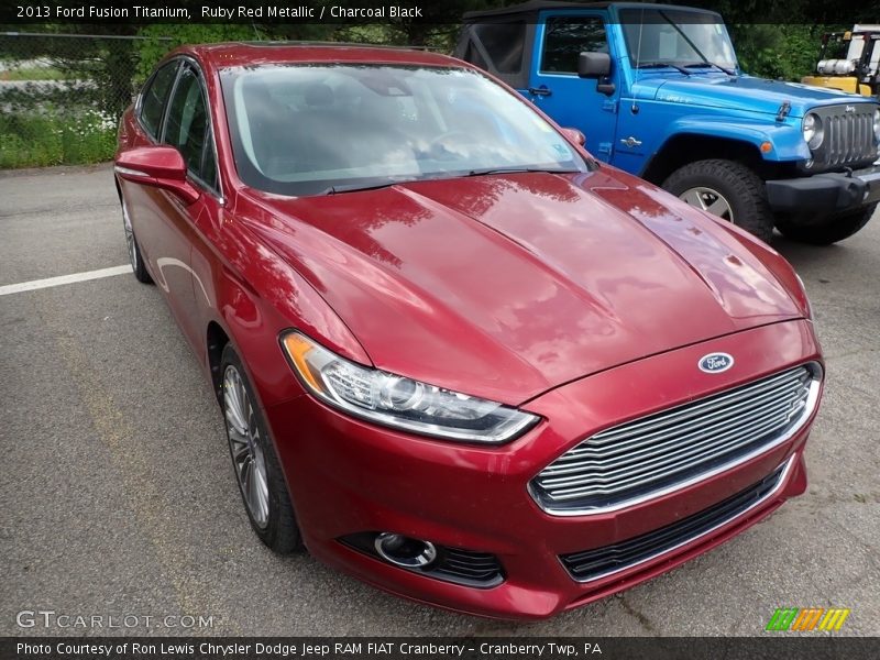 Ruby Red Metallic / Charcoal Black 2013 Ford Fusion Titanium