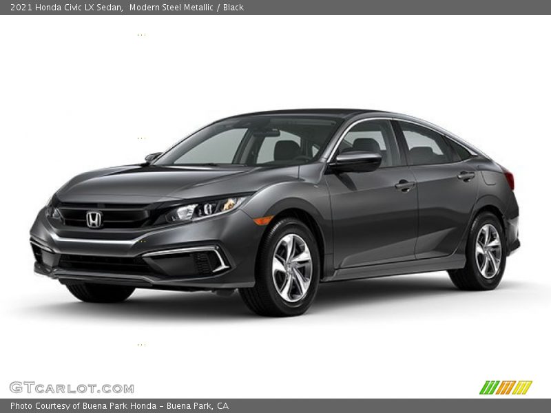 Modern Steel Metallic / Black 2021 Honda Civic LX Sedan