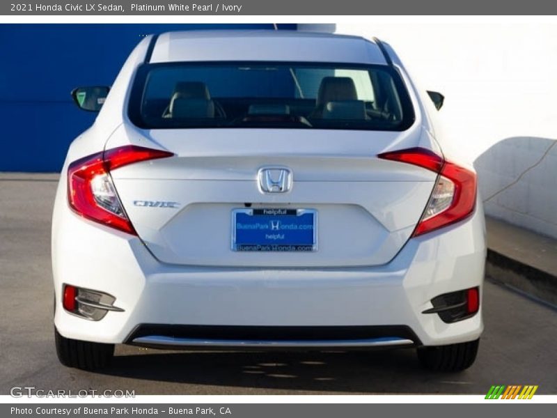 Platinum White Pearl / Ivory 2021 Honda Civic LX Sedan