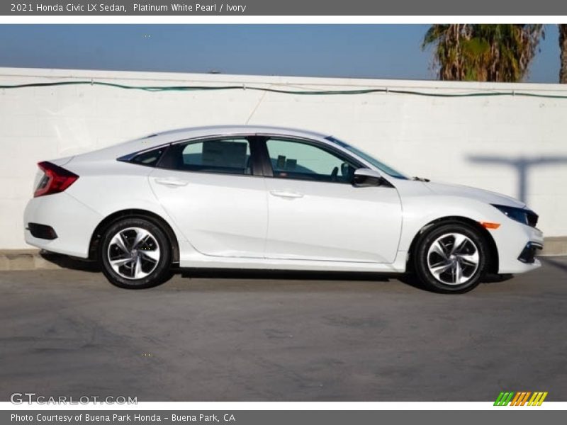 Platinum White Pearl / Ivory 2021 Honda Civic LX Sedan