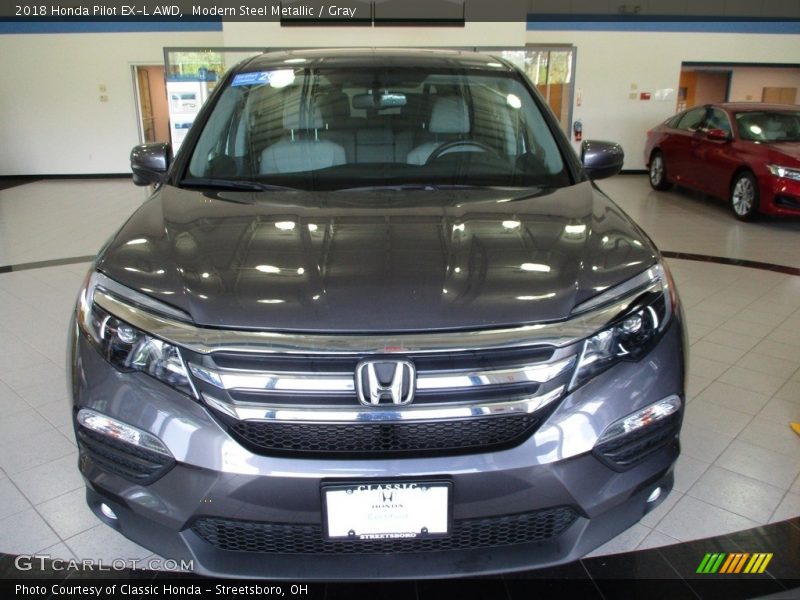 Modern Steel Metallic / Gray 2018 Honda Pilot EX-L AWD