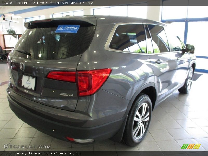 Modern Steel Metallic / Gray 2018 Honda Pilot EX-L AWD