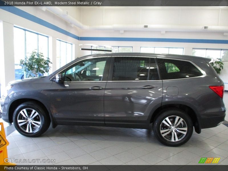 Modern Steel Metallic / Gray 2018 Honda Pilot EX-L AWD
