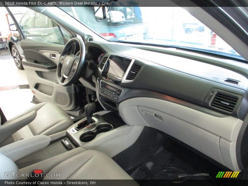 Modern Steel Metallic / Gray 2018 Honda Pilot EX-L AWD