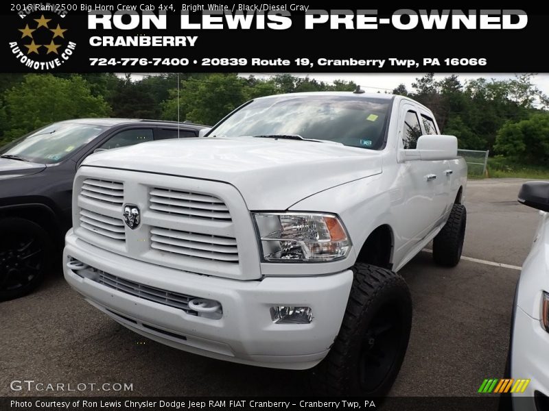 Bright White / Black/Diesel Gray 2016 Ram 2500 Big Horn Crew Cab 4x4