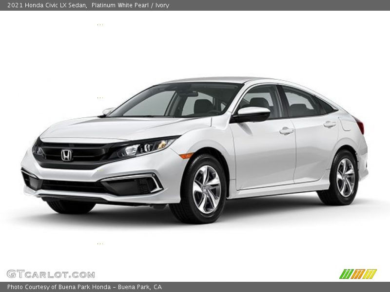 Platinum White Pearl / Ivory 2021 Honda Civic LX Sedan