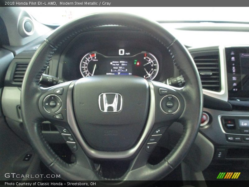 Modern Steel Metallic / Gray 2018 Honda Pilot EX-L AWD
