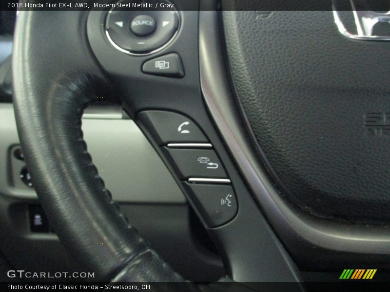 Modern Steel Metallic / Gray 2018 Honda Pilot EX-L AWD