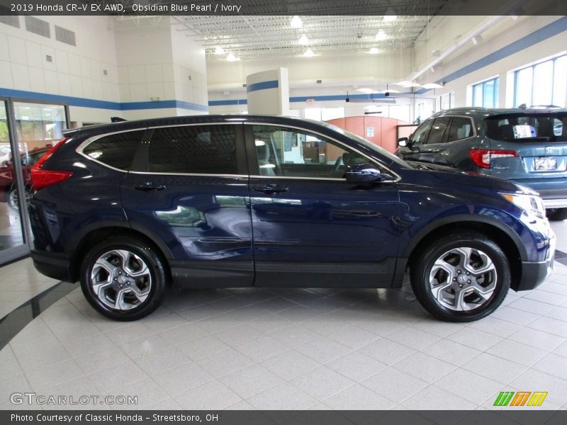 Obsidian Blue Pearl / Ivory 2019 Honda CR-V EX AWD
