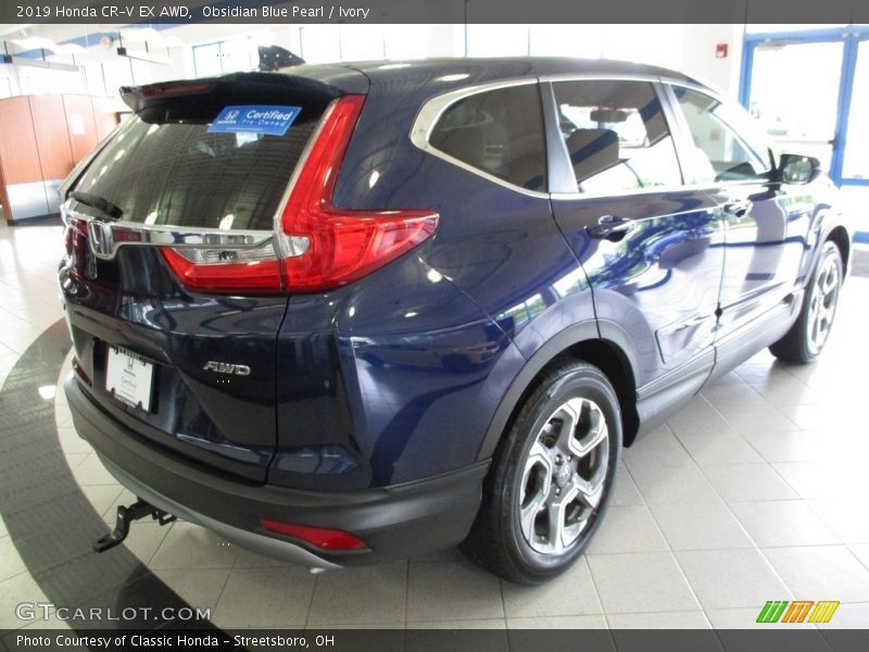 Obsidian Blue Pearl / Ivory 2019 Honda CR-V EX AWD