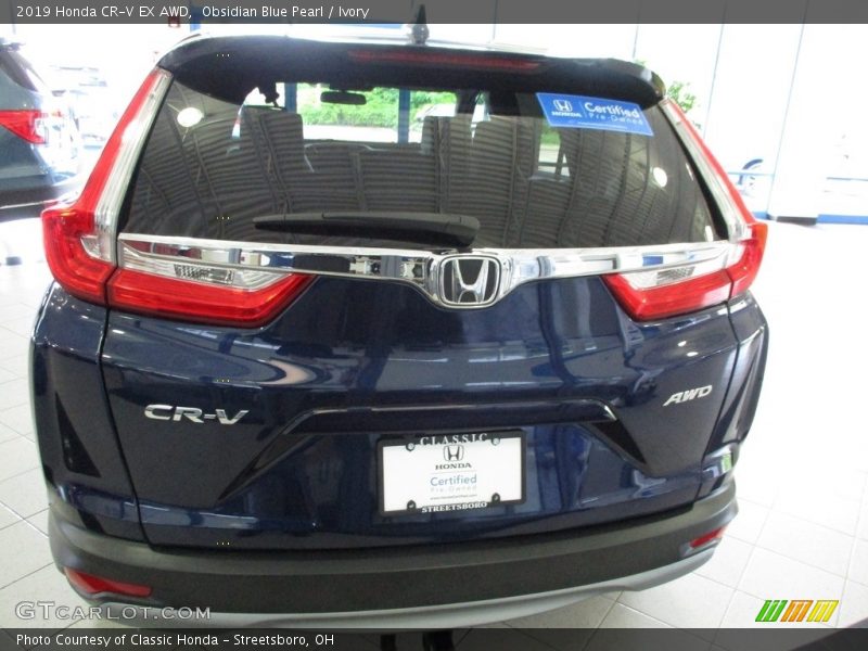 Obsidian Blue Pearl / Ivory 2019 Honda CR-V EX AWD