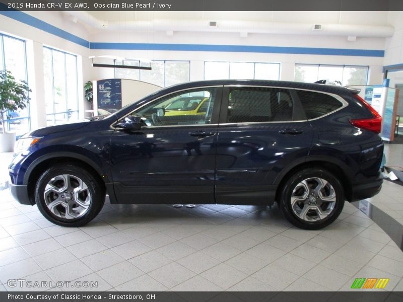 Obsidian Blue Pearl / Ivory 2019 Honda CR-V EX AWD