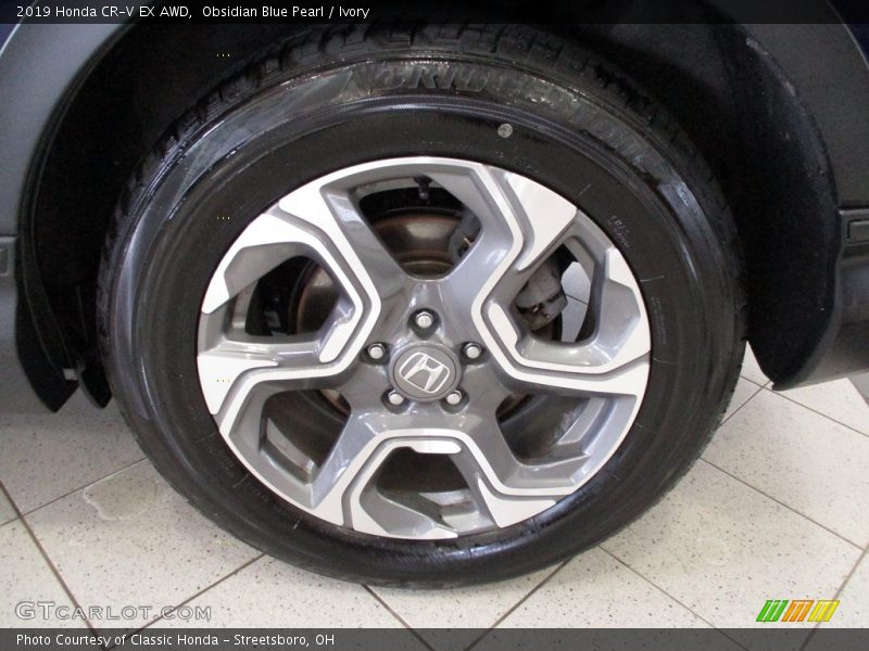 Obsidian Blue Pearl / Ivory 2019 Honda CR-V EX AWD