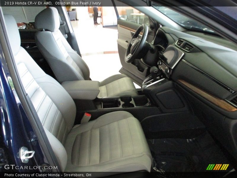 Obsidian Blue Pearl / Ivory 2019 Honda CR-V EX AWD