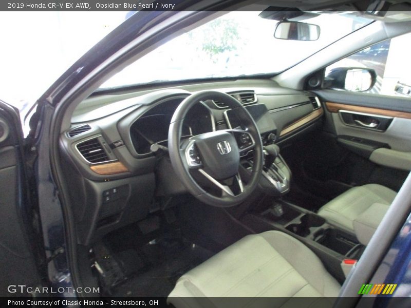 Obsidian Blue Pearl / Ivory 2019 Honda CR-V EX AWD