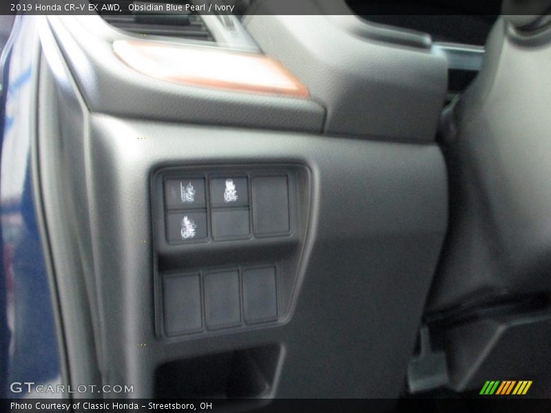 Obsidian Blue Pearl / Ivory 2019 Honda CR-V EX AWD