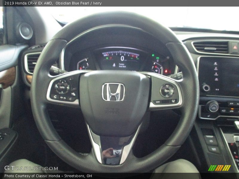 Obsidian Blue Pearl / Ivory 2019 Honda CR-V EX AWD
