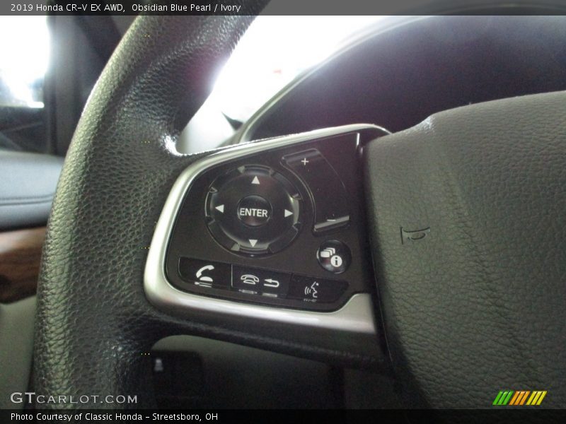 Obsidian Blue Pearl / Ivory 2019 Honda CR-V EX AWD