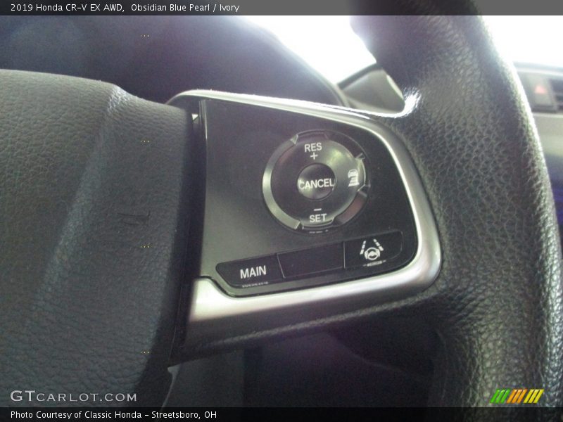 Obsidian Blue Pearl / Ivory 2019 Honda CR-V EX AWD
