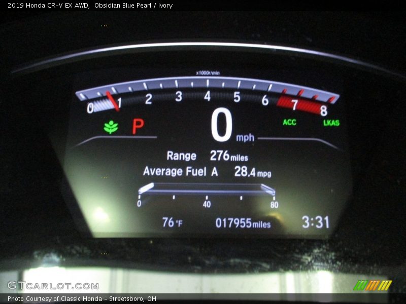 Obsidian Blue Pearl / Ivory 2019 Honda CR-V EX AWD