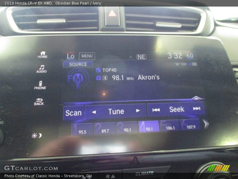 Obsidian Blue Pearl / Ivory 2019 Honda CR-V EX AWD