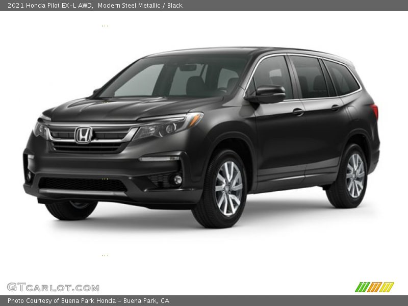 Modern Steel Metallic / Black 2021 Honda Pilot EX-L AWD