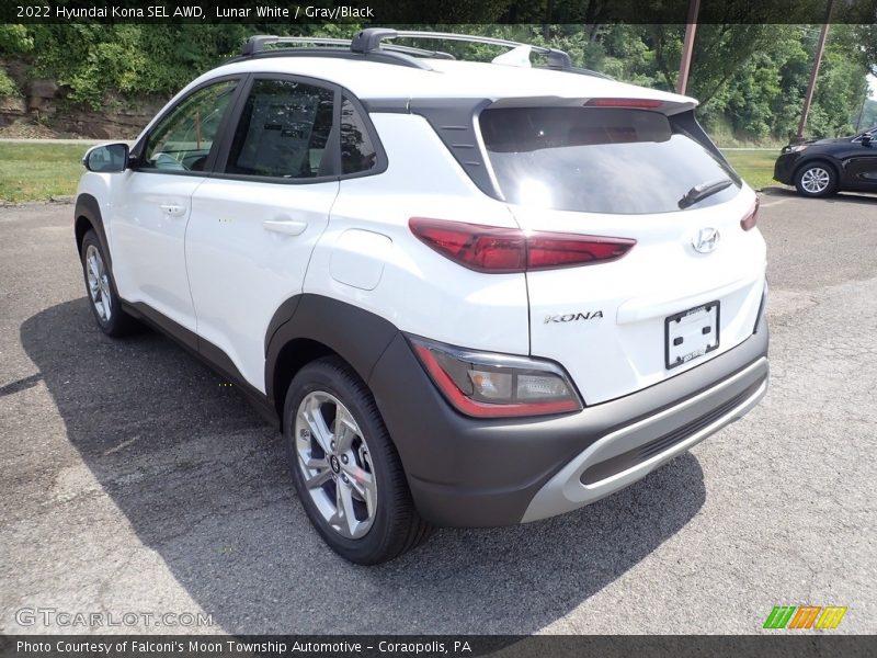 Lunar White / Gray/Black 2022 Hyundai Kona SEL AWD