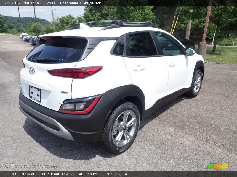 Lunar White / Gray/Black 2022 Hyundai Kona SEL AWD