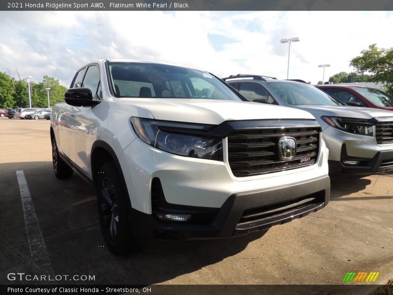 Platinum White Pearl / Black 2021 Honda Ridgeline Sport AWD