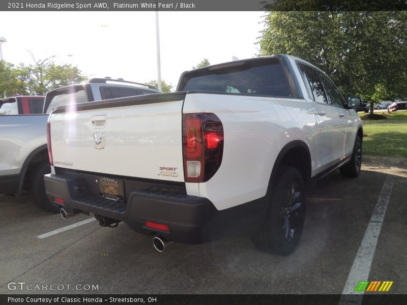 Platinum White Pearl / Black 2021 Honda Ridgeline Sport AWD