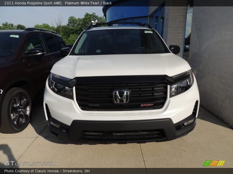 Platinum White Pearl / Black 2021 Honda Ridgeline Sport AWD