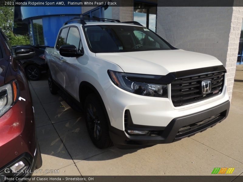 Platinum White Pearl / Black 2021 Honda Ridgeline Sport AWD