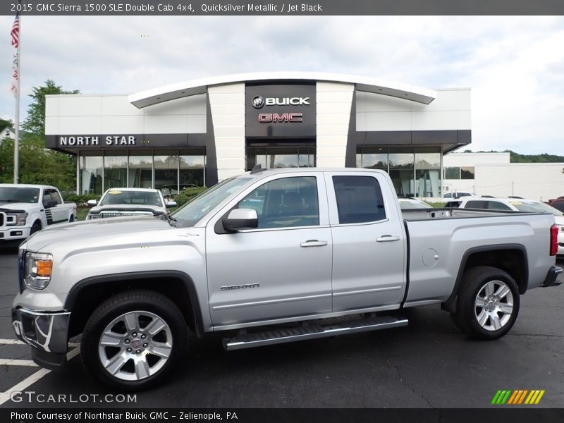 Quicksilver Metallic / Jet Black 2015 GMC Sierra 1500 SLE Double Cab 4x4