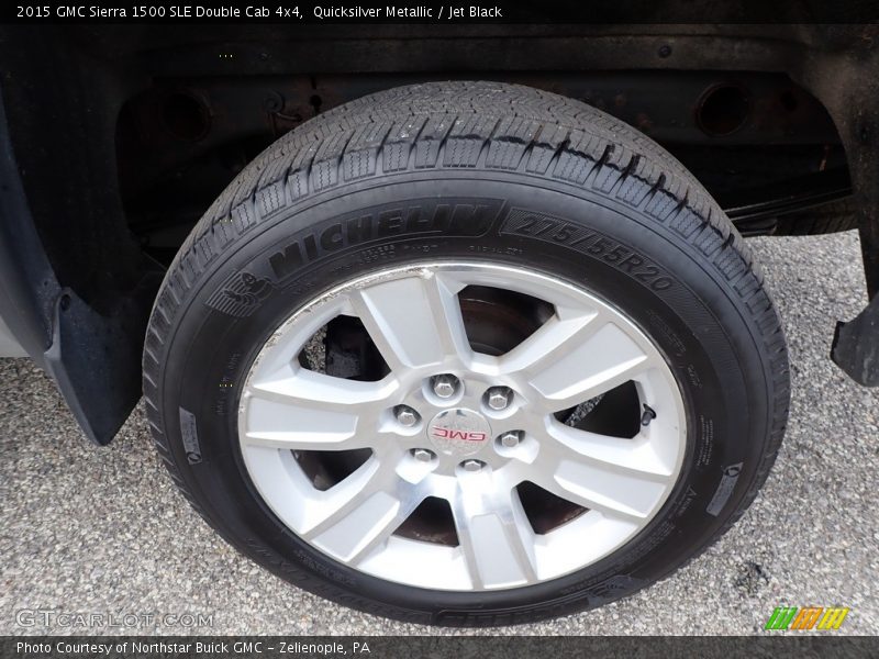 Quicksilver Metallic / Jet Black 2015 GMC Sierra 1500 SLE Double Cab 4x4