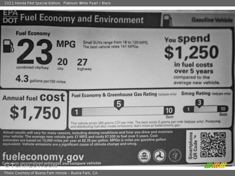 Platinum White Pearl / Black 2021 Honda Pilot Special Edition