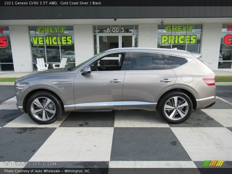 Gold Coast Silver / Black 2021 Genesis GV80 3.5T AWD