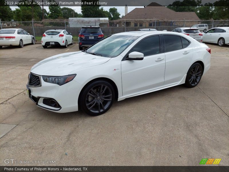 Platinum White Pearl / Ebony 2019 Acura TLX A-Spec Sedan
