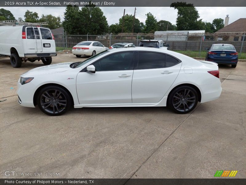 Platinum White Pearl / Ebony 2019 Acura TLX A-Spec Sedan