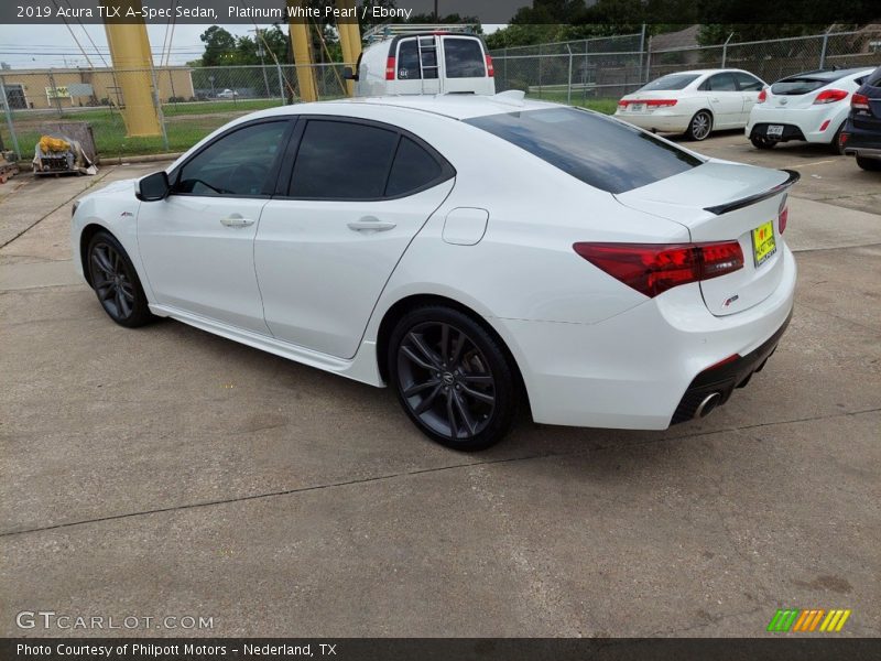 Platinum White Pearl / Ebony 2019 Acura TLX A-Spec Sedan