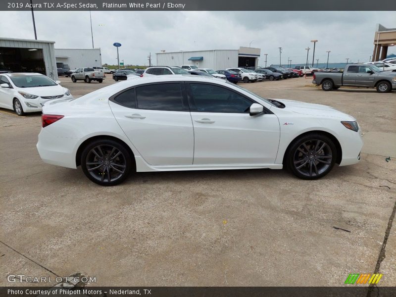 Platinum White Pearl / Ebony 2019 Acura TLX A-Spec Sedan