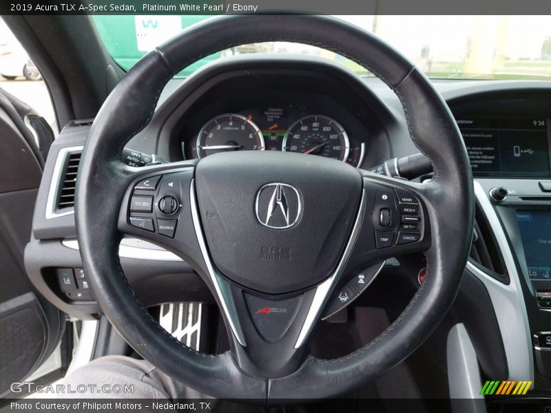 Platinum White Pearl / Ebony 2019 Acura TLX A-Spec Sedan