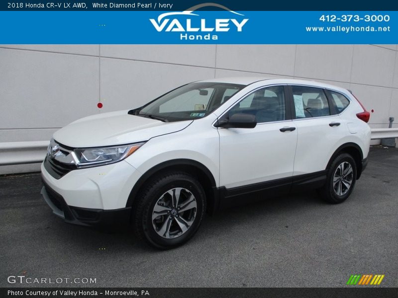 White Diamond Pearl / Ivory 2018 Honda CR-V LX AWD