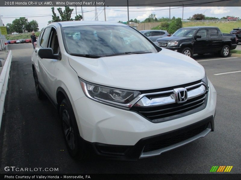 White Diamond Pearl / Ivory 2018 Honda CR-V LX AWD