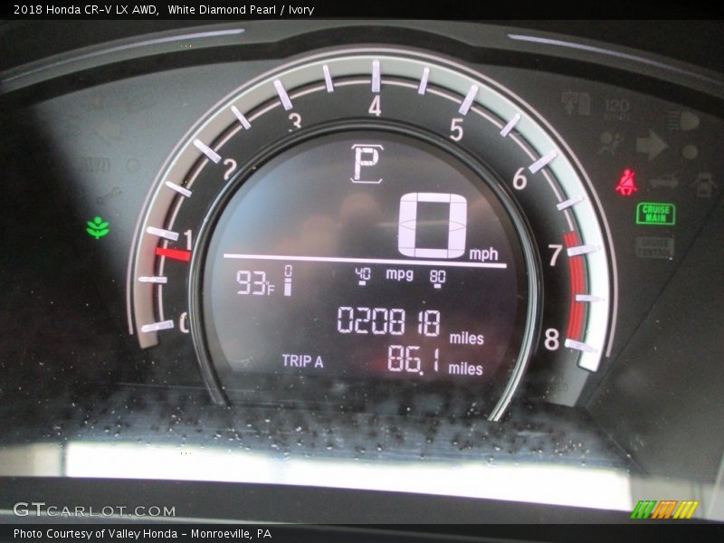 White Diamond Pearl / Ivory 2018 Honda CR-V LX AWD