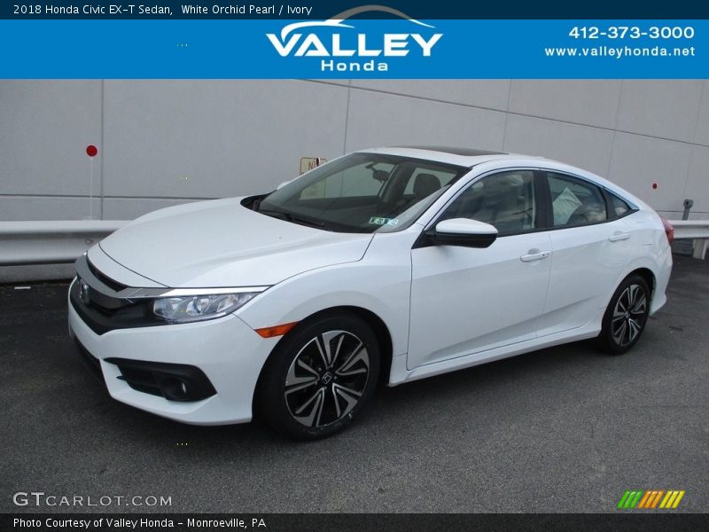 White Orchid Pearl / Ivory 2018 Honda Civic EX-T Sedan