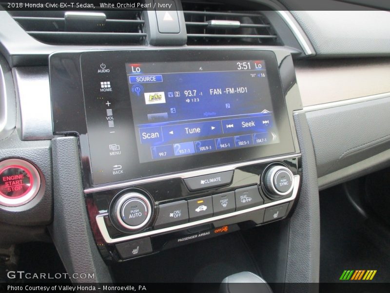 White Orchid Pearl / Ivory 2018 Honda Civic EX-T Sedan