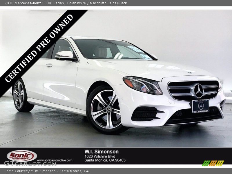 Polar White / Macchiato Beige/Black 2018 Mercedes-Benz E 300 Sedan