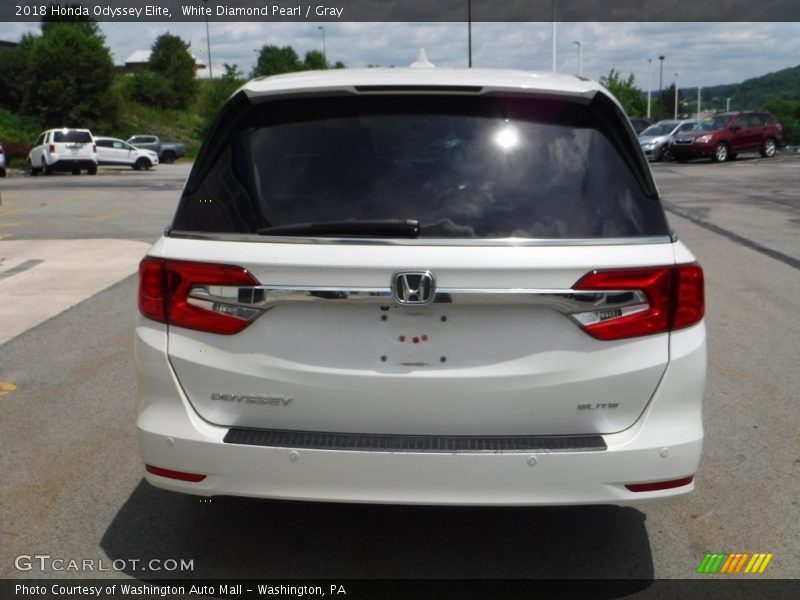 White Diamond Pearl / Gray 2018 Honda Odyssey Elite