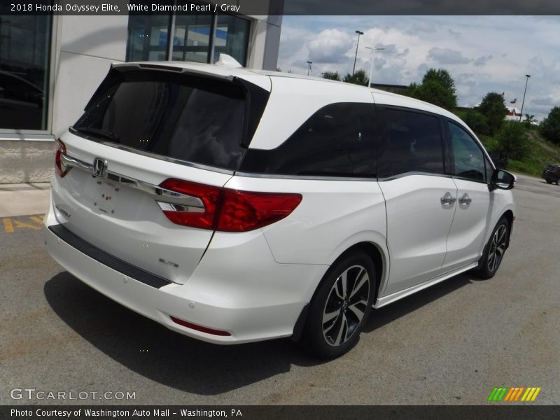 White Diamond Pearl / Gray 2018 Honda Odyssey Elite